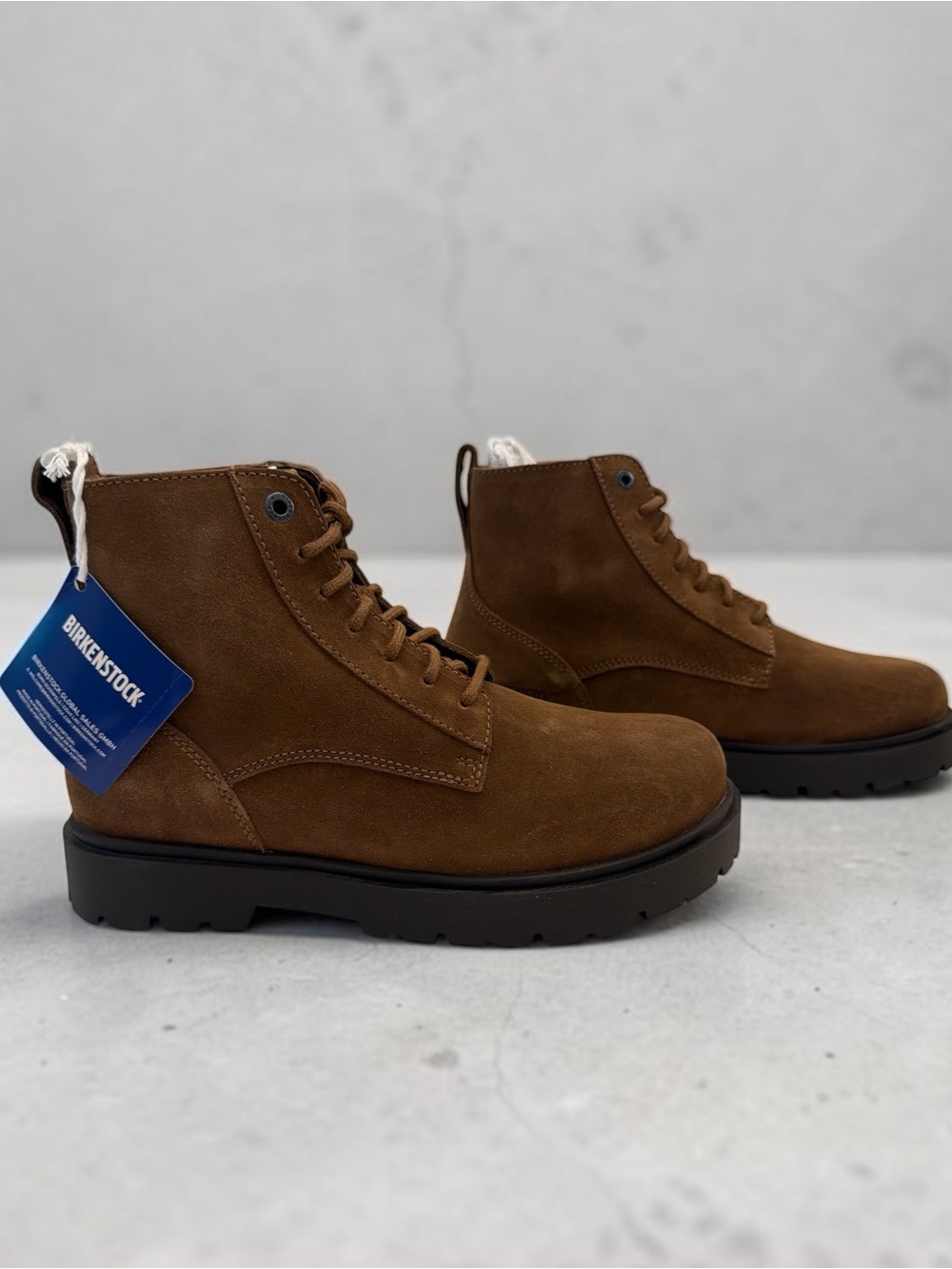 Birkenstock Brown Suede Lace-Up Ankle Booties - Picture 4 of 7